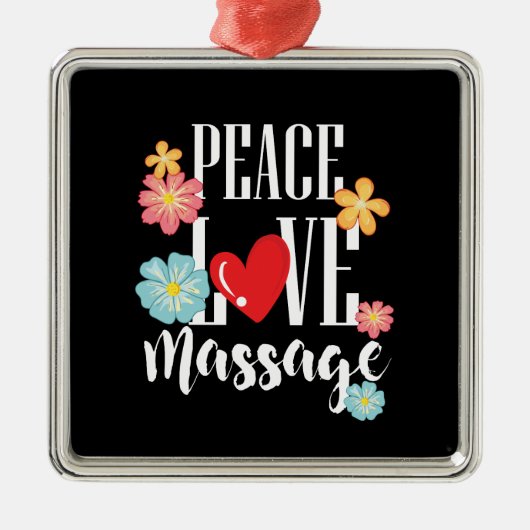 Peace Love Massage Metalen Ornament (Voorkant)