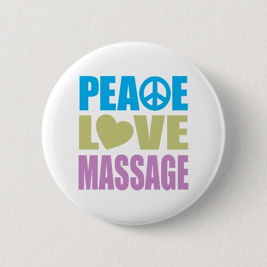 Peace Love Massage Ronde Button 5,7 Cm (Voorkant)