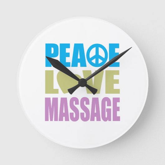 Peace Love Massage Ronde Klok (Voorkant)