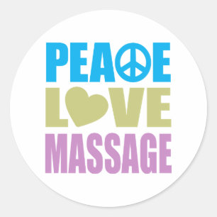 Peace Love Massage Ronde Sticker