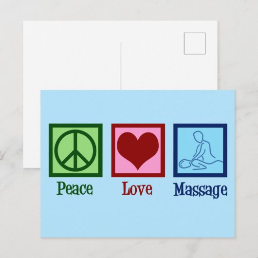 Peace Love Massage Therapy Briefkaart (Voorkant / Achterkant)