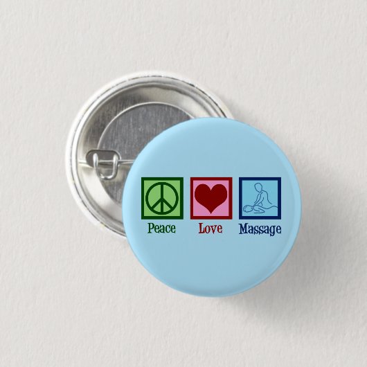 Peace Love Massage Therapy Ronde Button 3,2 Cm (Voorkant /achterkant)