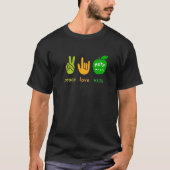 Peace Love Math Fingers Hand Sign Painter Math Tea T-shirt (Voorkant)