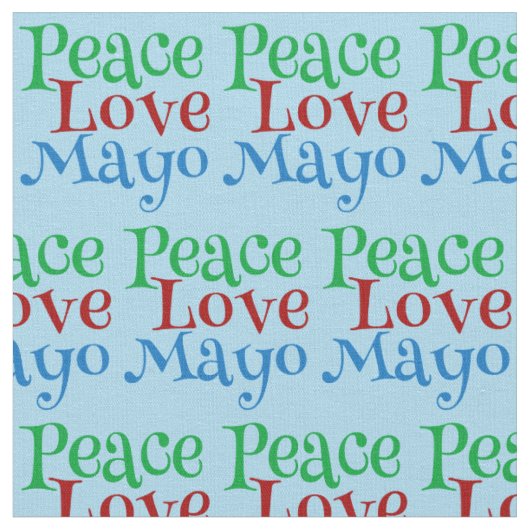 Peace Love Mayo Funny Mayonnaise Lover Stof (Close Up)
