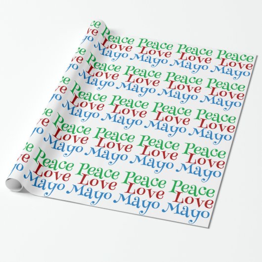 Peace Love Mayonnaise Funny Mayo Cadeaupapier (Uitgerold)