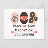 Peace Love Mechanical Engineering Briefkaart (Voorkant)
