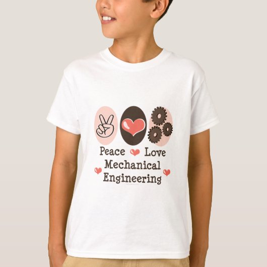 Peace Love Mechanical Engineering Kinder Sweatshir T-shirt (Voorkant)