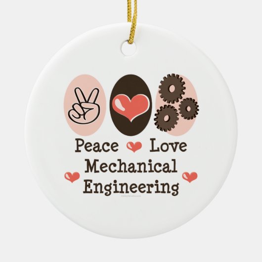 Peace Love Mechanical Engineering Ornament (Voorkant)