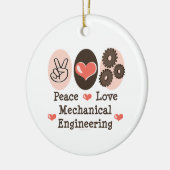 Peace Love Mechanical Engineering Ornament (Links)