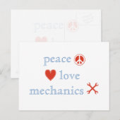 Peace Love Mechanics Briefkaart (Voorkant / Achterkant)