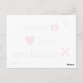 Peace Love Mechanics Briefkaart (Achterkant)