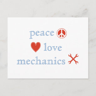 Peace Love Mechanics Briefkaart