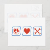 Peace Love Mechanics Squares Briefkaart (Voorkant / Achterkant)