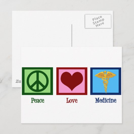 Peace Love Medicine Briefkaart (Voorkant / Achterkant)