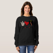 Peace Love Melanin Black History Month BLM Afro Qu Trui (Voorkant volledig)