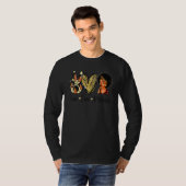 Peace Love Melanin Pride With Hand Heart And Black T-shirt (Voorkant volledig)