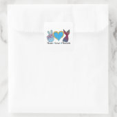Peace Love Mermaids Cool T Shirt Vierkante Sticker (Tas)