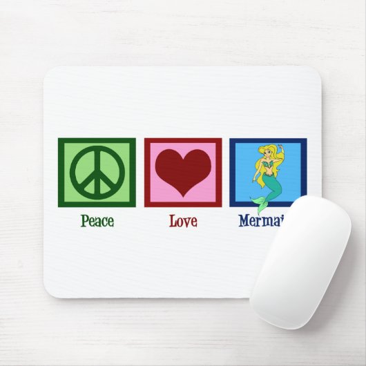 Peace Love Mermaids Muismat (Met muis)