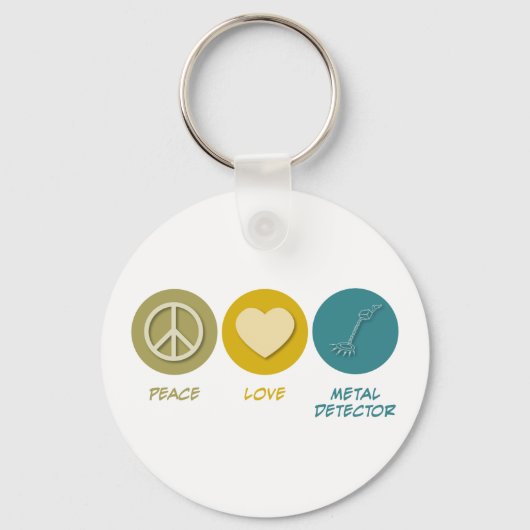Peace Love Metal Detector Sleutelhanger (Voorkant)