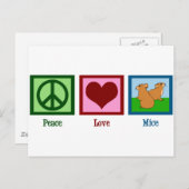 Peace Love Mice Briefkaart (Voorkant / Achterkant)