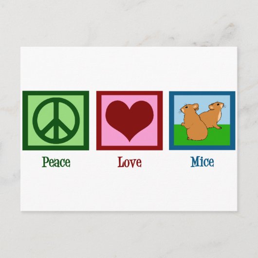 Peace Love Mice Briefkaart (Voorkant)