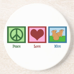 Peace Love Mice Zandsteen Onderzetter