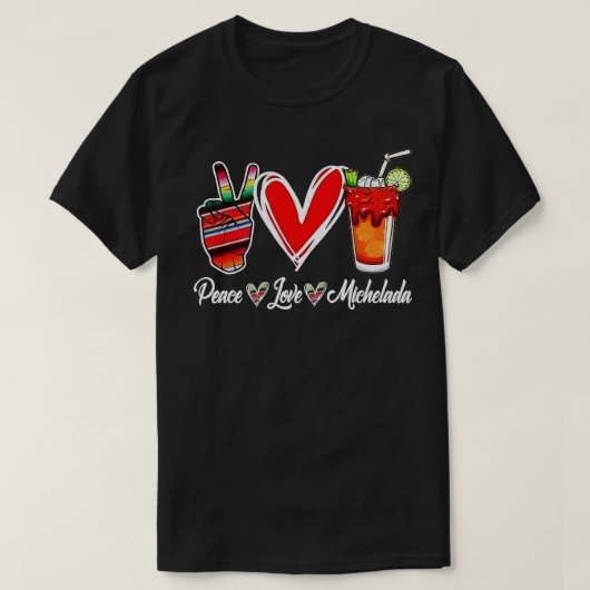 Peace Love Micheladas Mexican Beer Michelada Hippi T-shirt (Design voorkant)