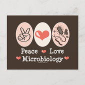 Peace Love Microbiology Briefkaart (Voorkant)