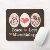 Peace Love Microbiology Mousepad Muismat (Met muis)