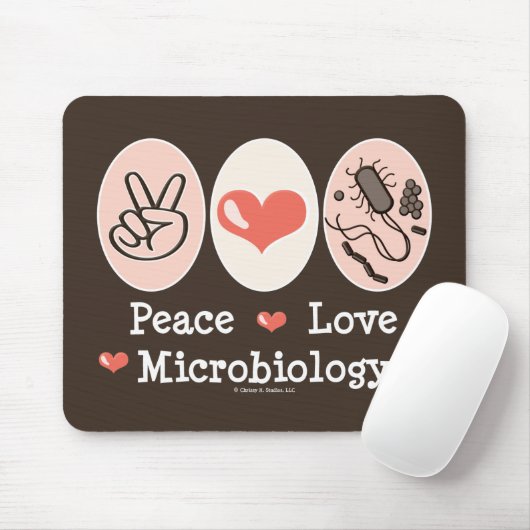 Peace Love Microbiology Mousepad Muismat (Met muis)