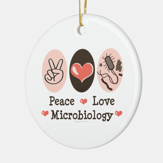 Peace Love Microbiology Ornament (Links)