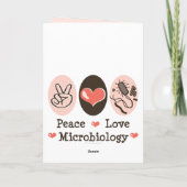 Peace Love Microbiology Wenskaart Kaart (Achterkant)