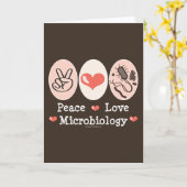 Peace Love Microbiology Wenskaart Kaart (Gele Bloem)