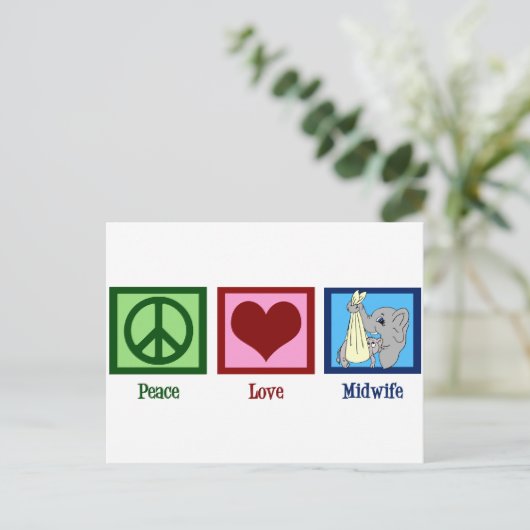 Peace Love Midechtgenote Briefkaart (Staand voorkant)