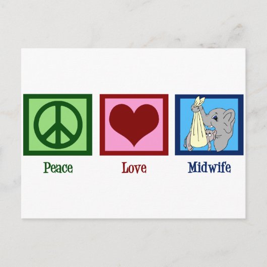 Peace Love Midechtgenote Briefkaart (Voorkant)
