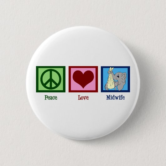 Peace Love Midechtgenote Ronde Button 5,7 Cm (Voorkant)