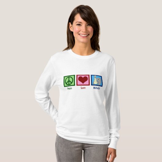 Peace Love Midechtgenote T-shirt (Voorkant volledig)