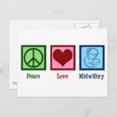 Peace Love Midwifery Cute Midechtgenote Briefkaart (Voorkant / Achterkant)