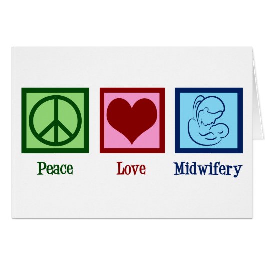 Peace Love Midwifery Cute MidWid-kaart (Voorkant Horizontaal)