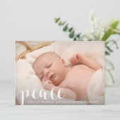 Peace, Love Modern Classic Kerstfeestay Foto Feestdagenkaart (Staand voorkant)