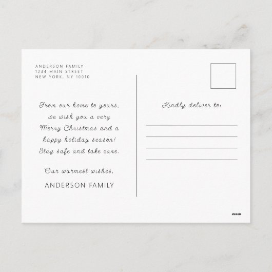 Peace & Love Modern Simple Typography Feestdagenkaart (Achterkant)