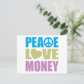 Peace Love Money Briefkaart (Staand voorkant)