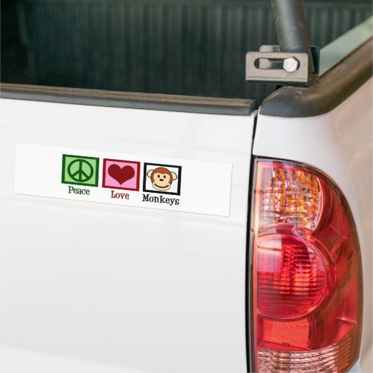 Peace Love Monkeys Bumpersticker (Op Truck)