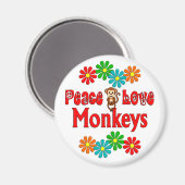 Peace Love Monkeys Magneet (Voorkant / Achterkant)