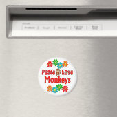 Peace Love Monkeys Magneet (Insitu (Vaatwasser))