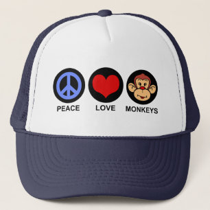 Peace Love Monkeys Trucker Pet