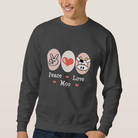 Peace Love Moo Cow Sweatshirt (Voorkant)