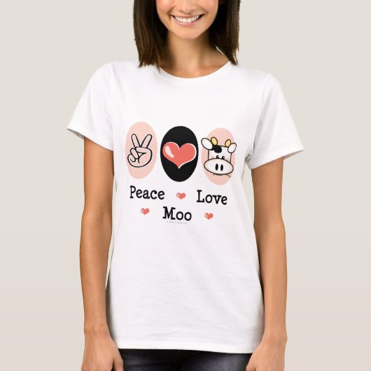 Peace Love Moo Cow T-shirt (Voorkant)