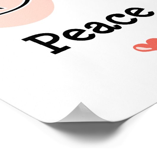 Peace Love Moo Cute Koe Poster (Hoek)