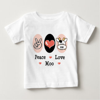 Peace Love Moo Koe Baby Lange hoes Tee Shirt